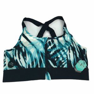 Lularoe Sports Bra Womens Large Consistent Teal Black Adjustable Straps Zipper